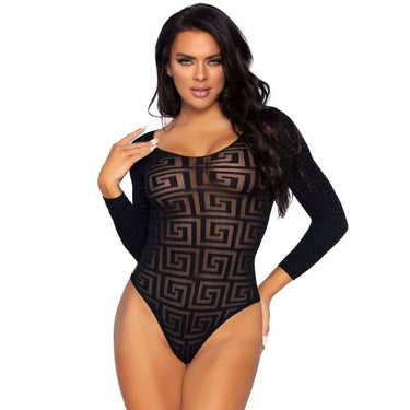 Body a mosaico opaco trasparente Leg Avenue, seduzione femminile elegante